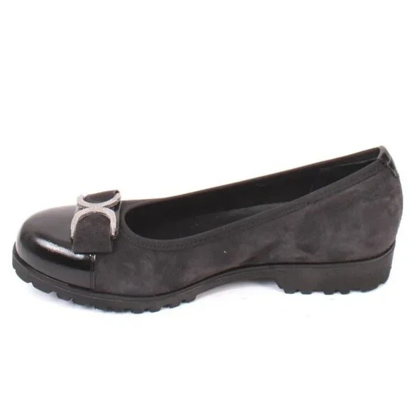 Vernissage 23321 Black Suede Leather Comfort Shoes Pumps - Picture 6 of 8